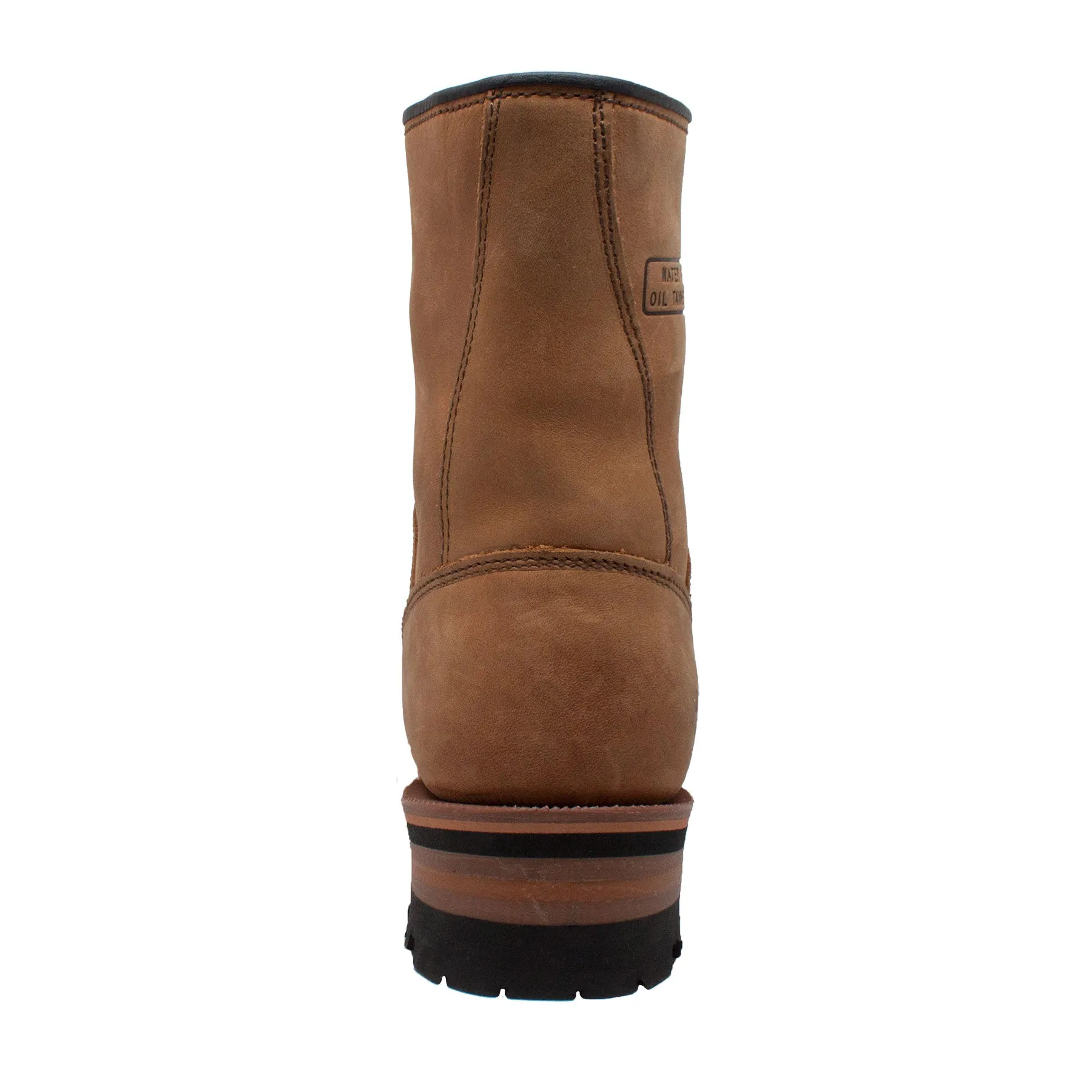 AdTec Mens Brown 9in Logger Crazy Horse Leather 6 M