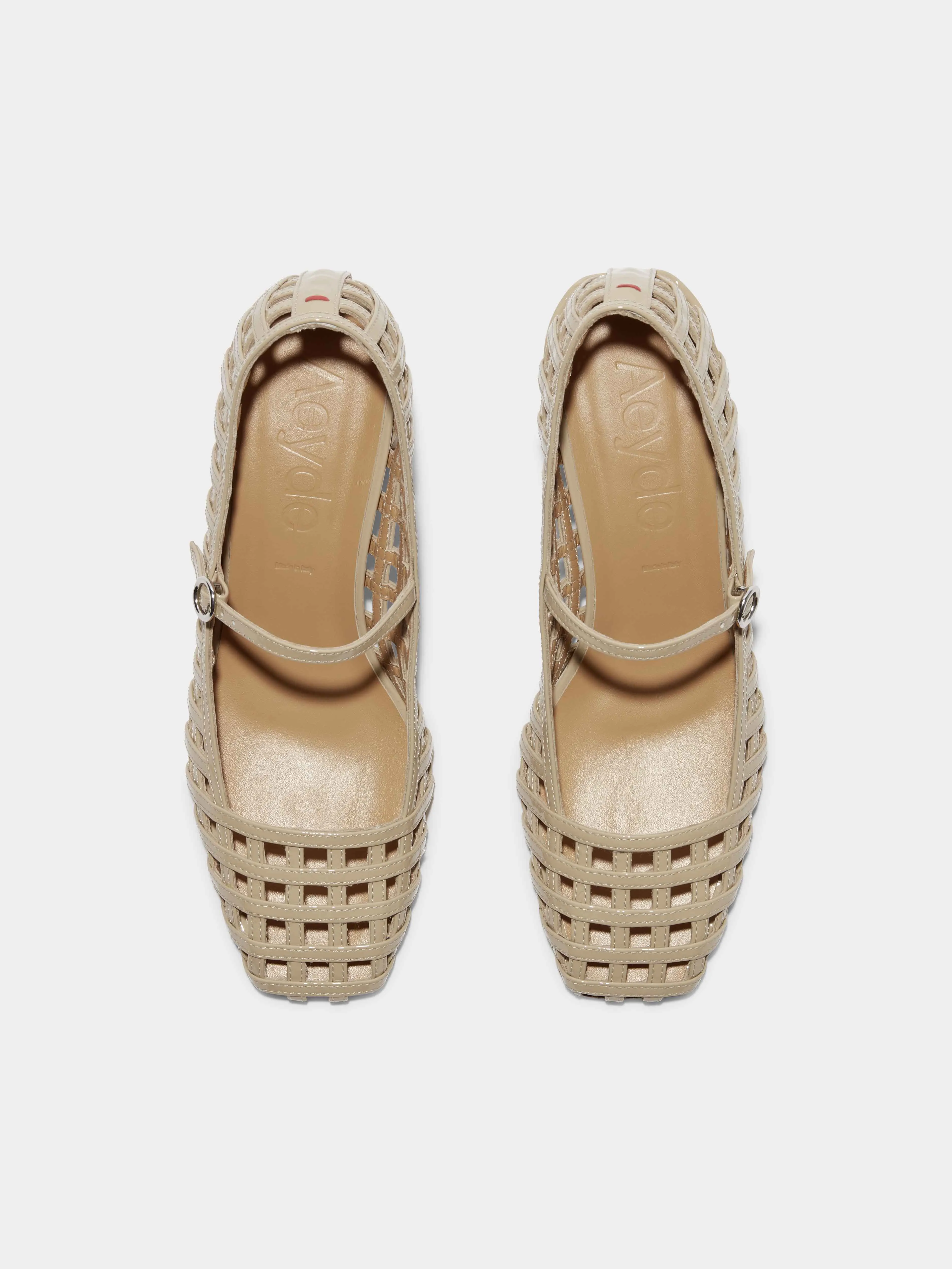Aline Caged Leather Mary-Jane Pumps