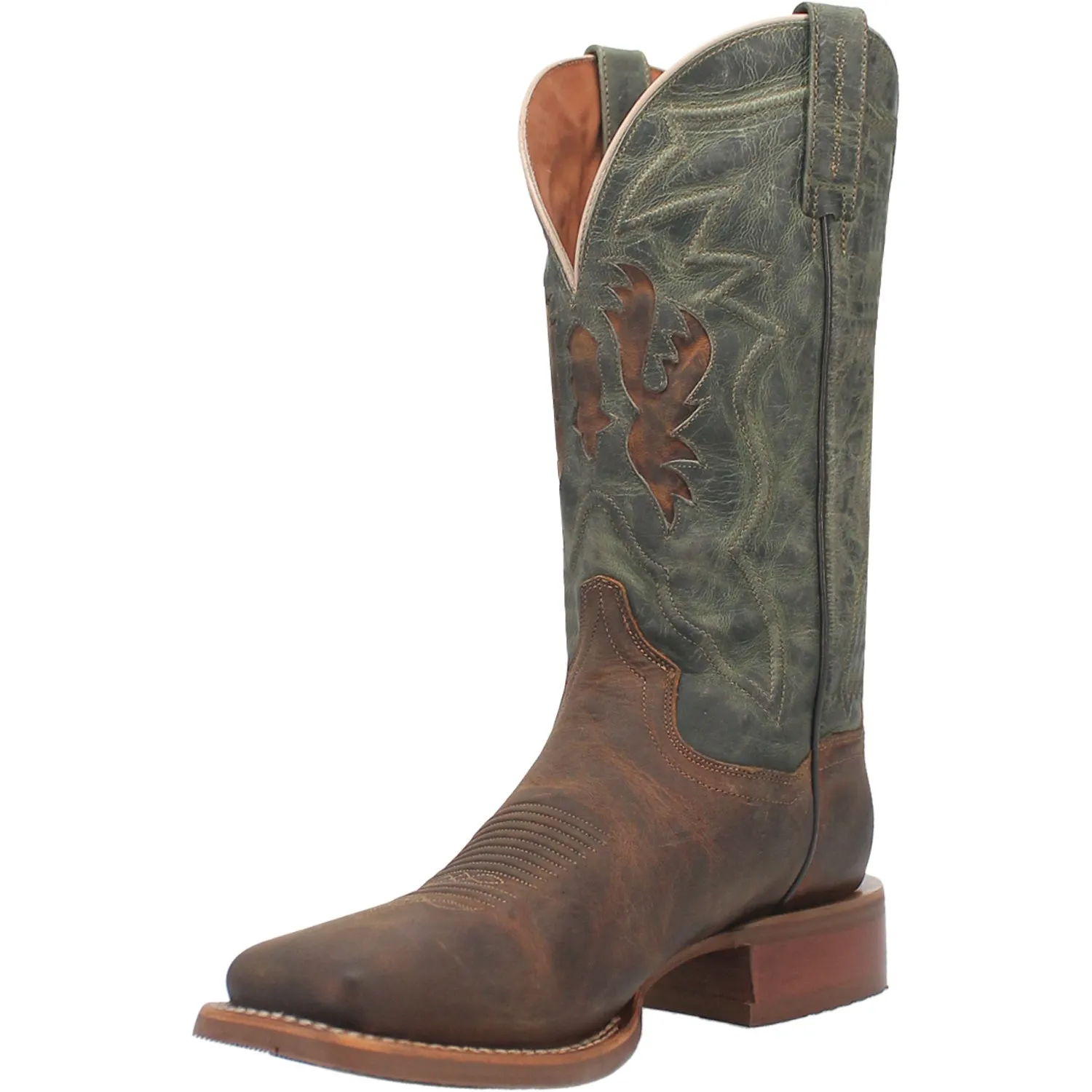 Dan Post Mens Jacob Tan/Turquoise Leather Cowboy Boots 11 D