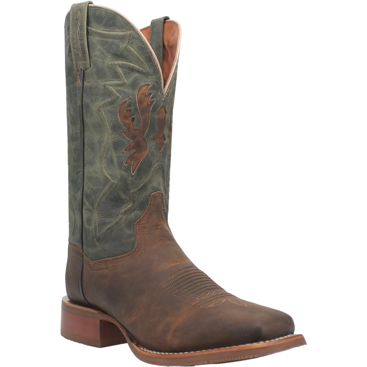 Dan Post Mens Jacob Tan/Turquoise Leather Cowboy Boots 11 D