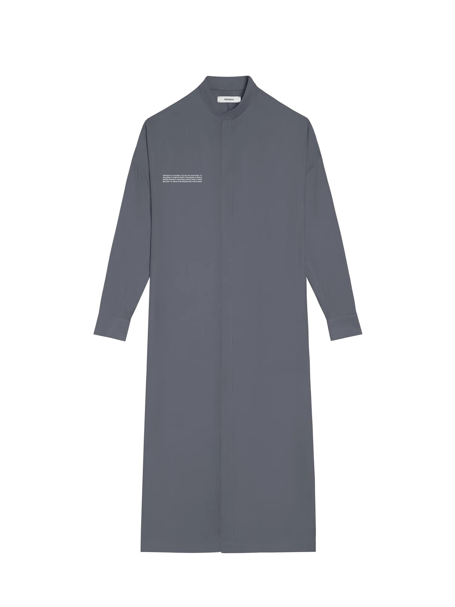 DNA Linen Mandarin Collar Dress—atmosphere grey