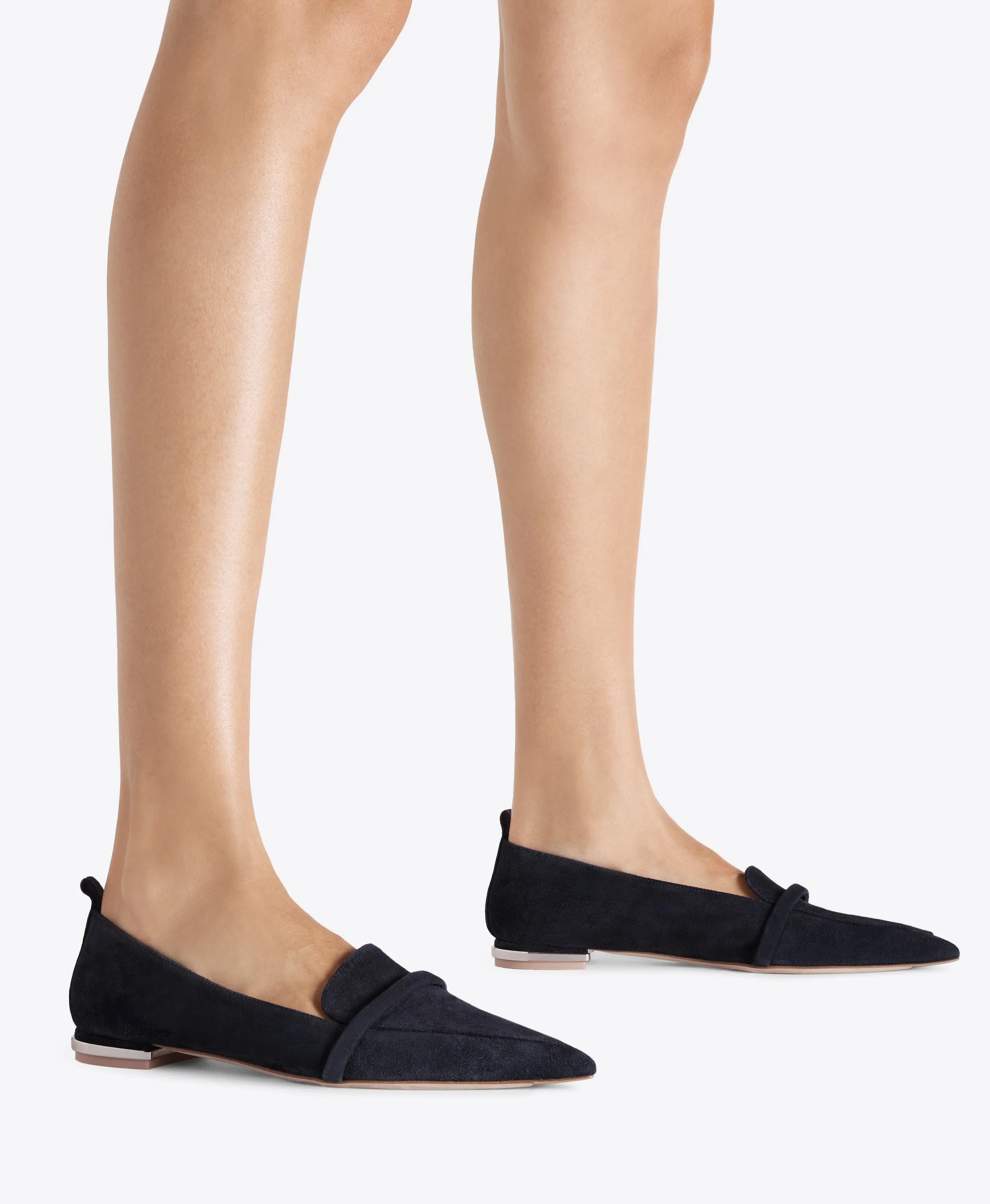 Dora Dark Blue Suede Loafers