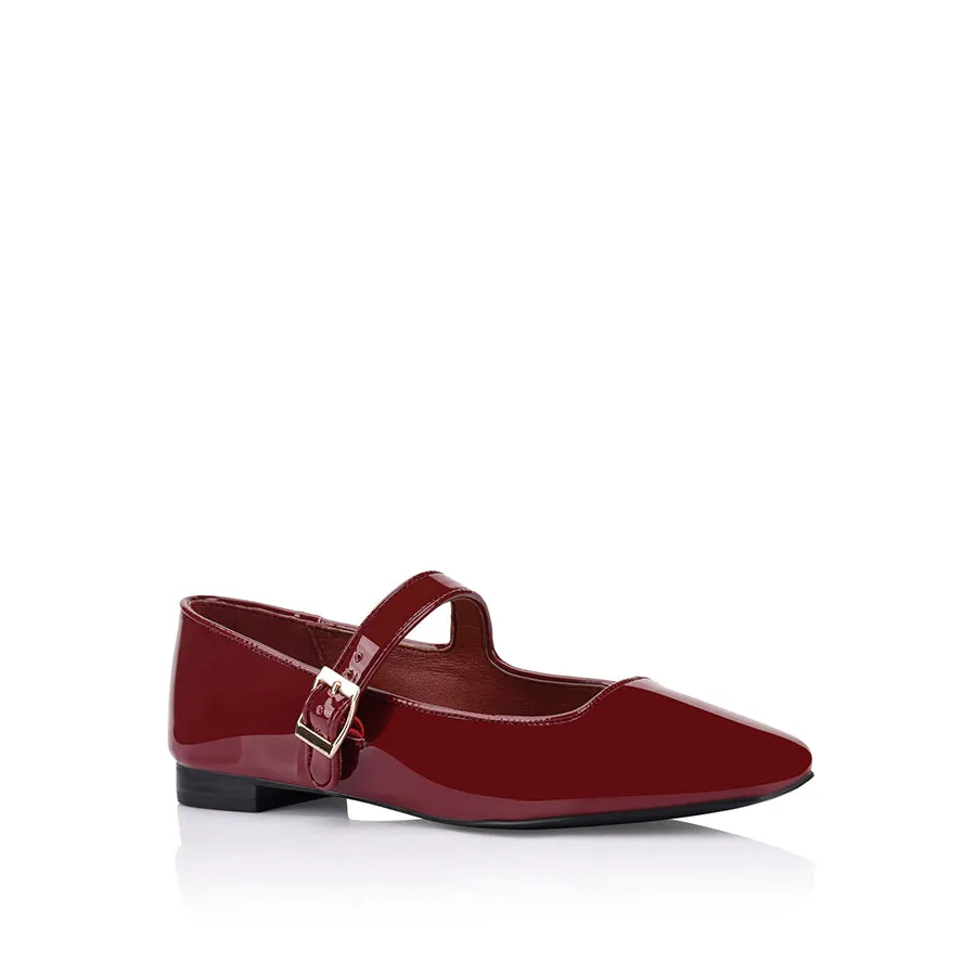 Eden Mary Jane Flats - Wine Patent