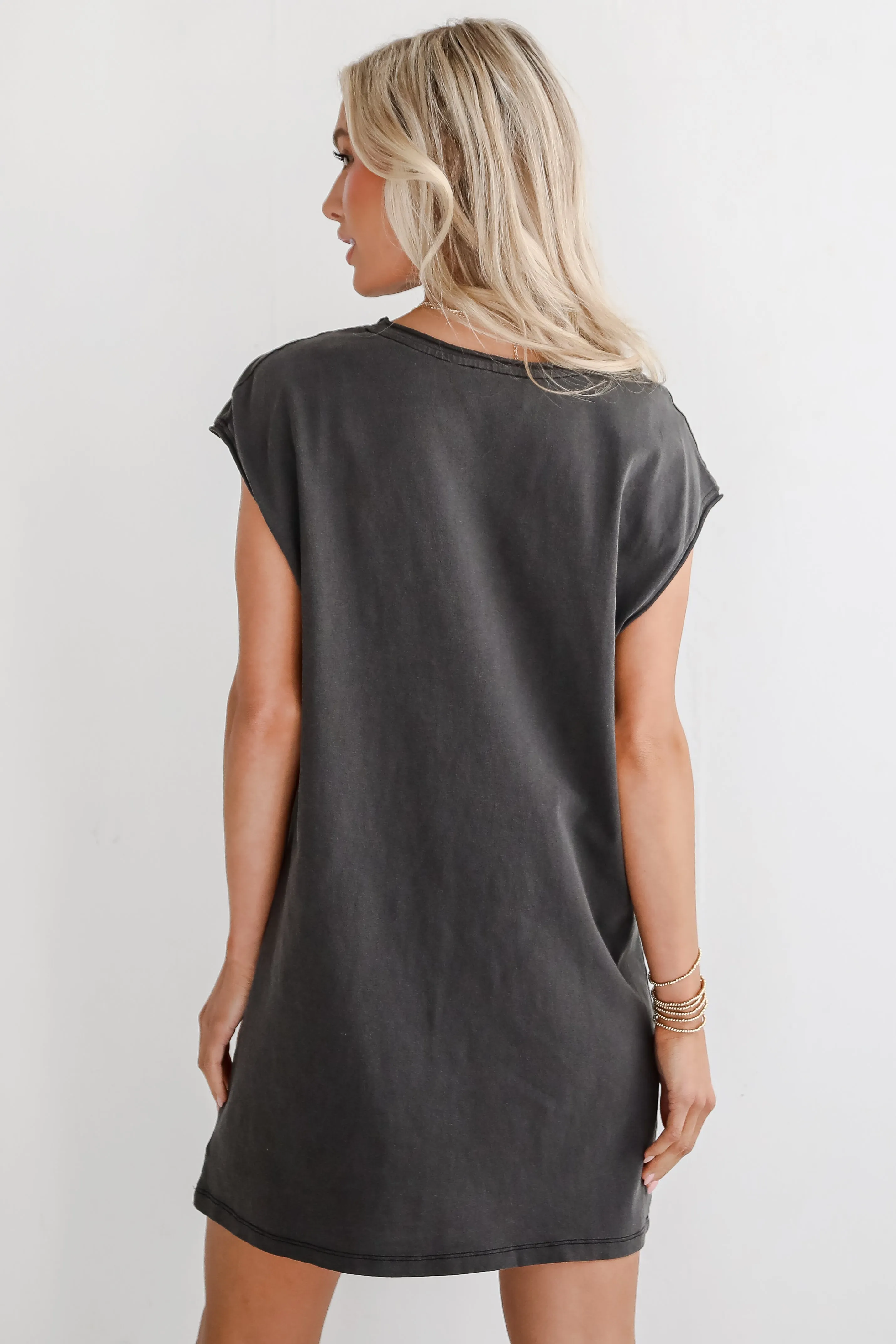 Edgy Cuteness Black T-Shirt Dress - DU DEAL
