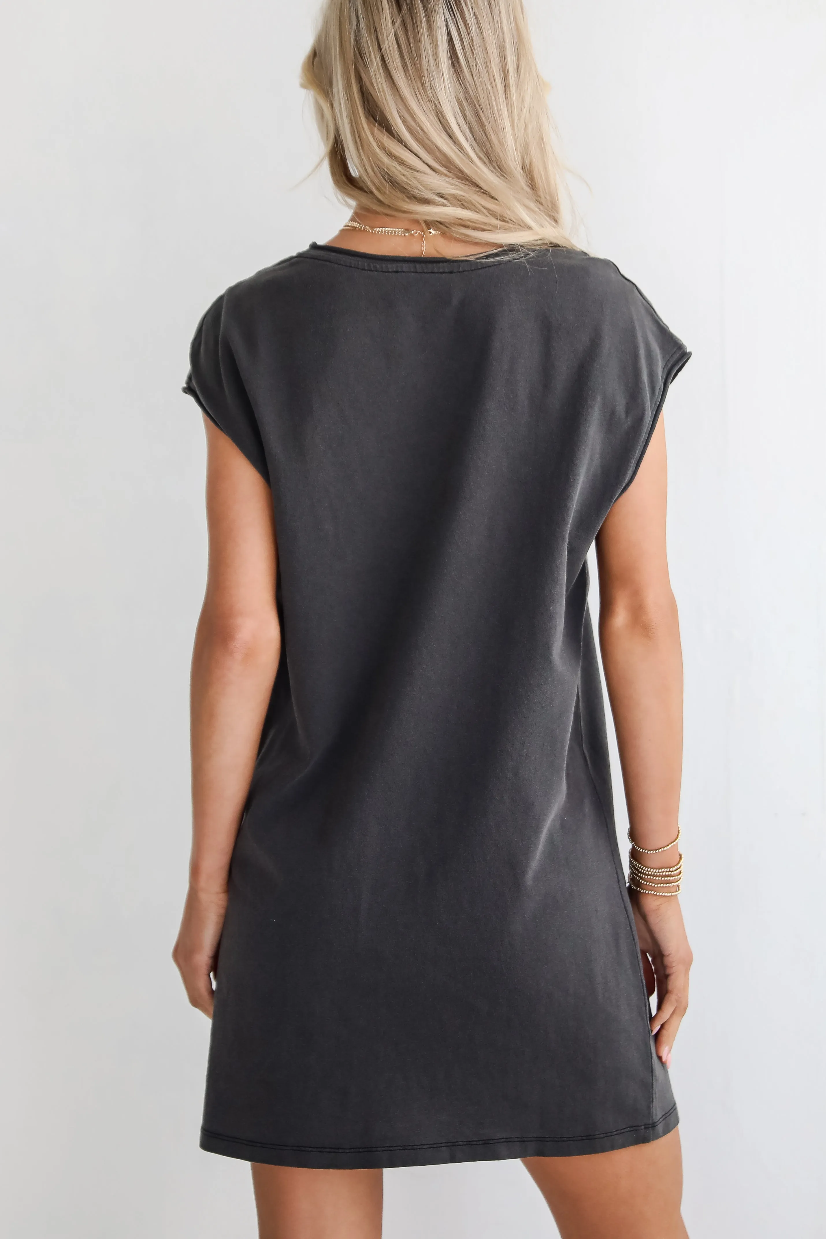 Edgy Cuteness Black T-Shirt Dress - DU DEAL