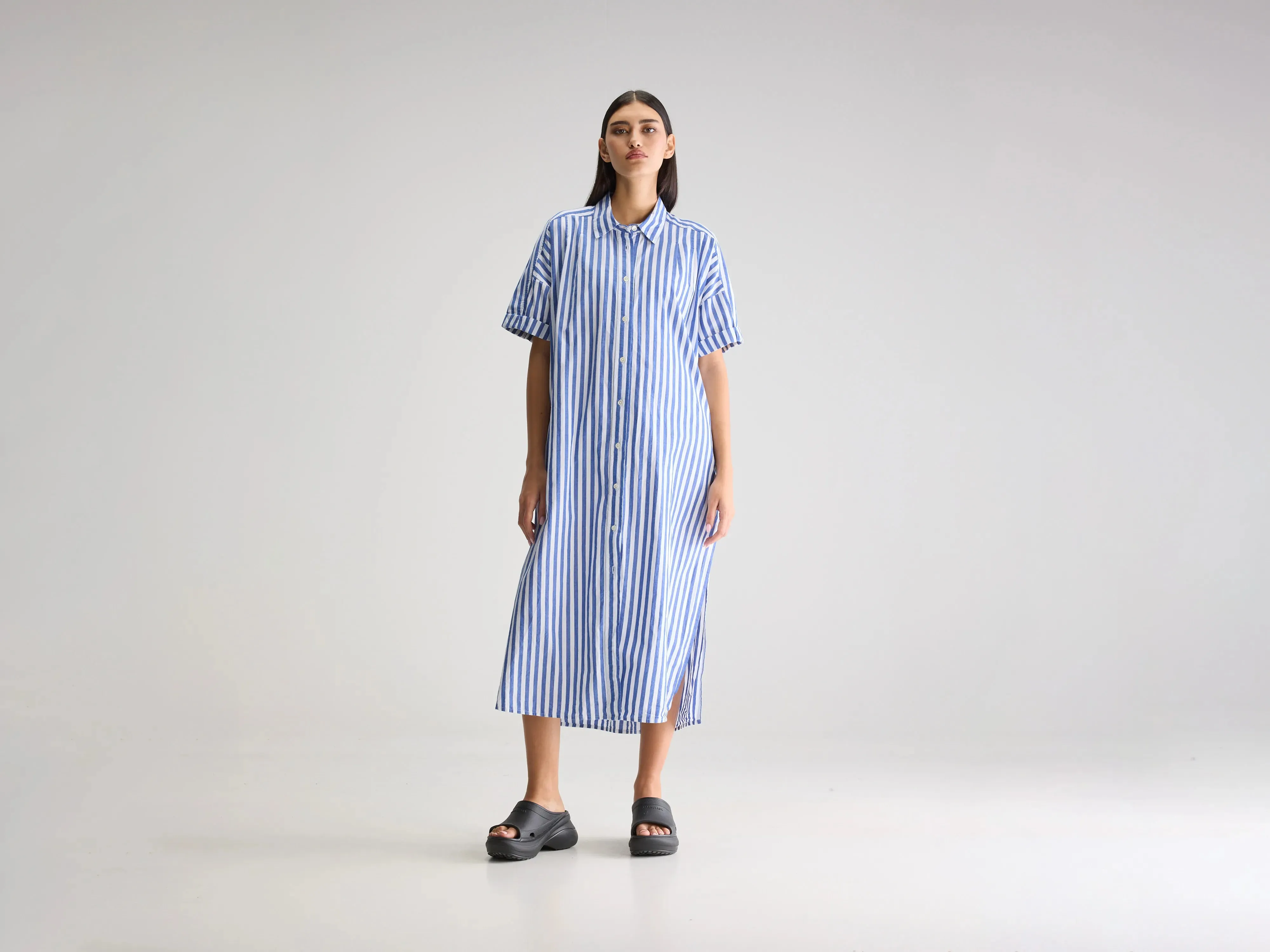 Keren long shirt dress (251 / W / STRIPE A)