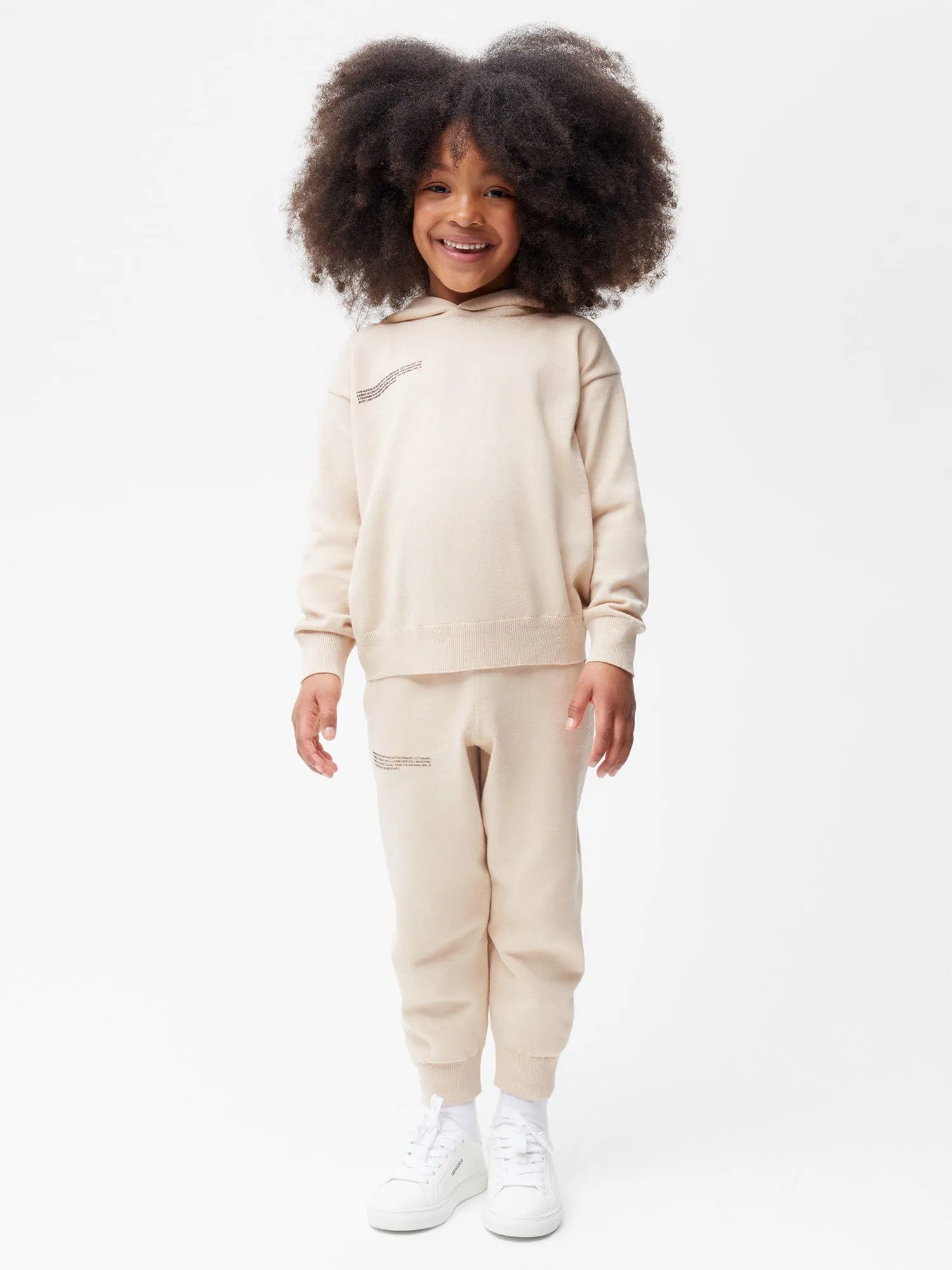 Kids' Organic Cotton Knit Track Pants—sand
