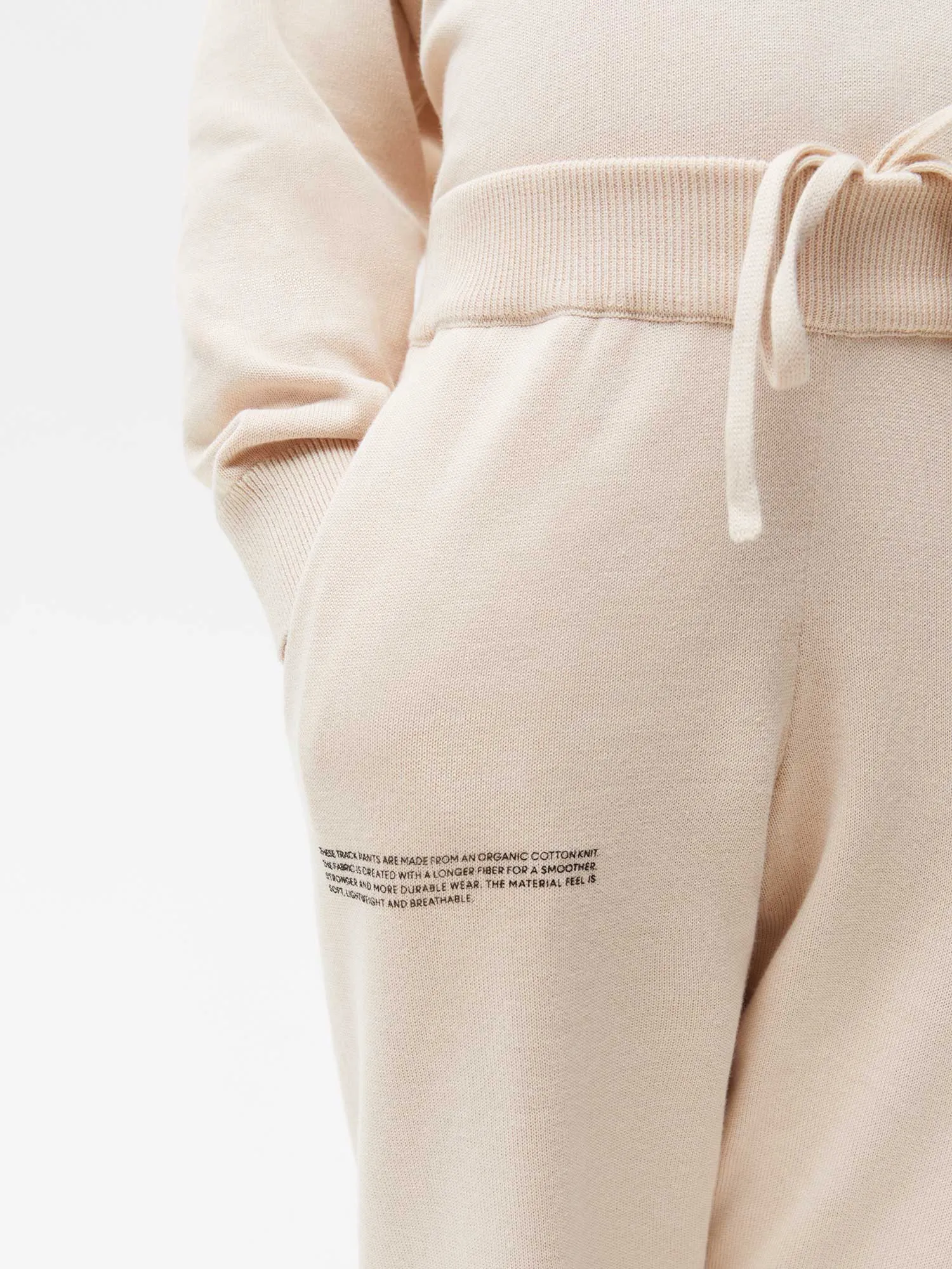 Kids' Organic Cotton Knit Track Pants—sand