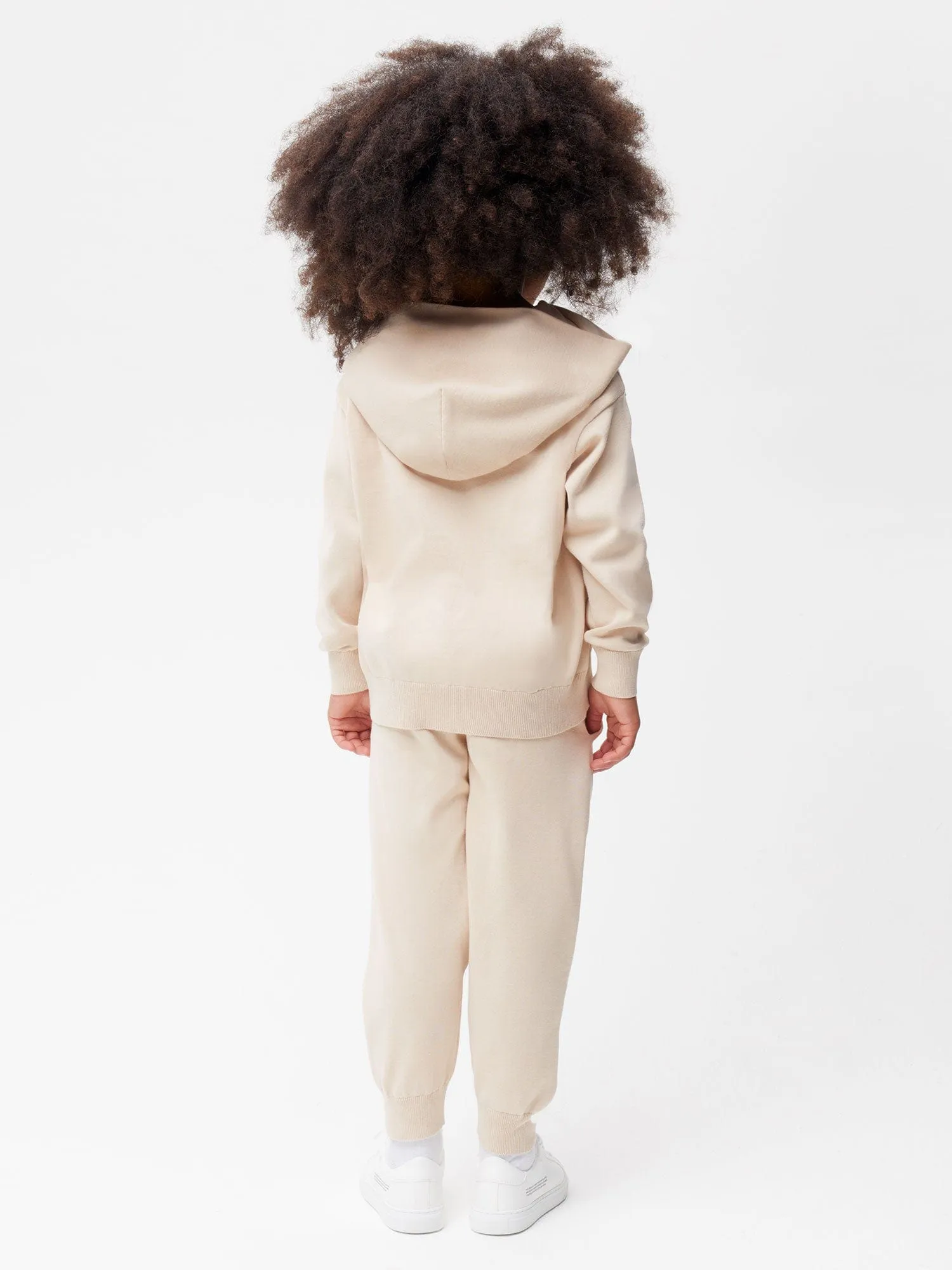 Kids' Organic Cotton Knit Track Pants—sand