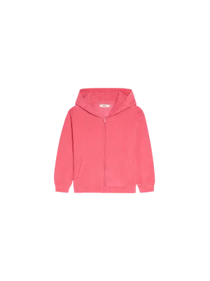 Kids Towelling Zipped Hoodie—lotus pink
