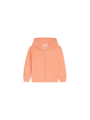 Kids Towelling Zipped Hoodie—peach perfect