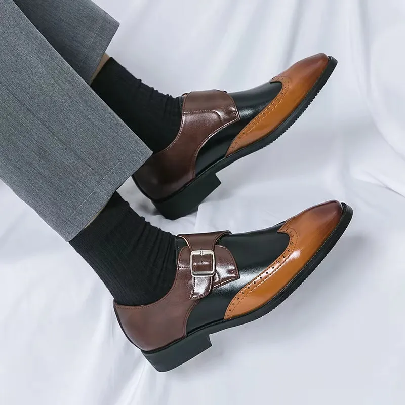 Men Loafers Color Matching Flat Shoes