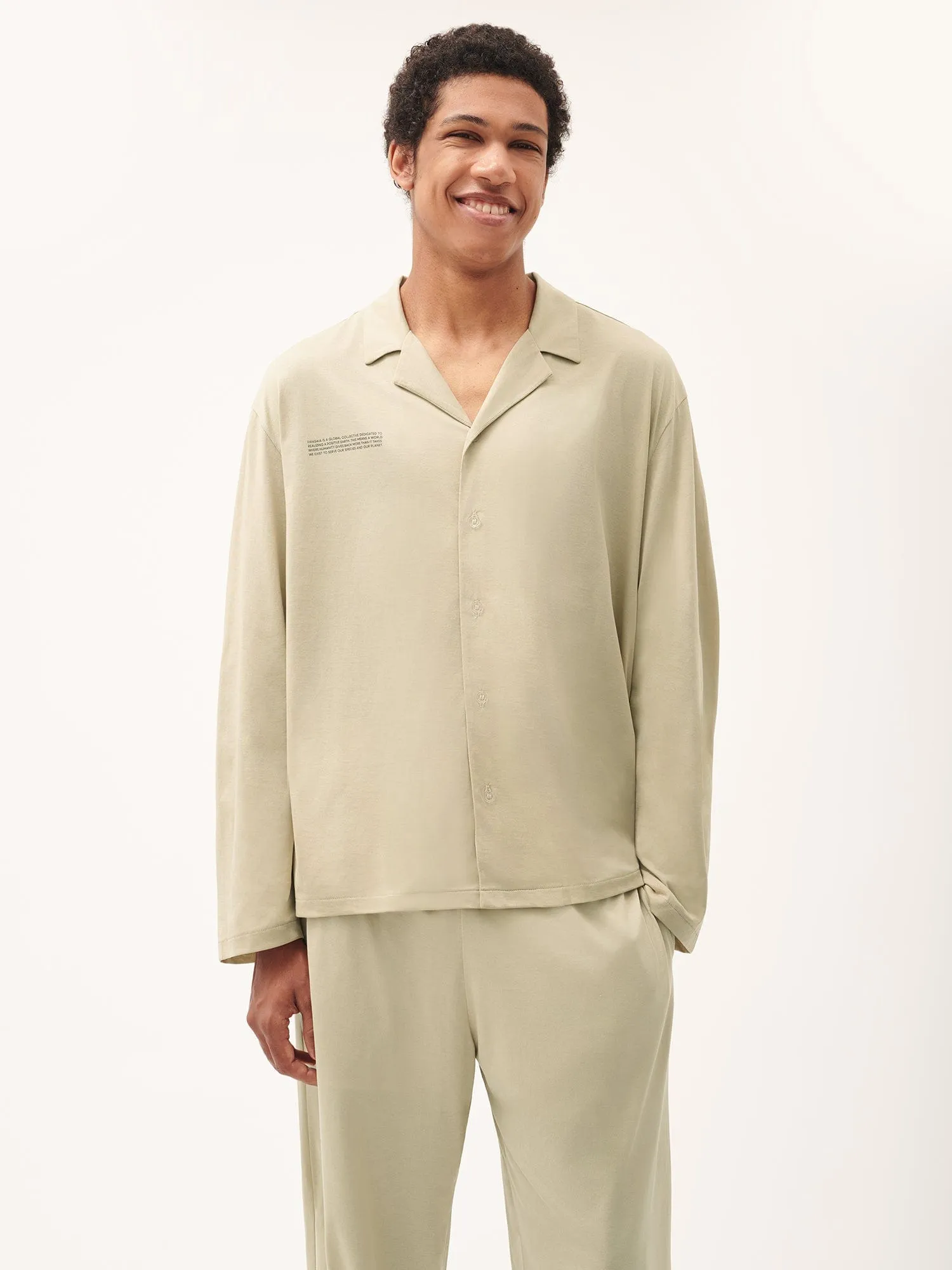 Mens 365 Lightweight Long Pyjama Set —maitake beige