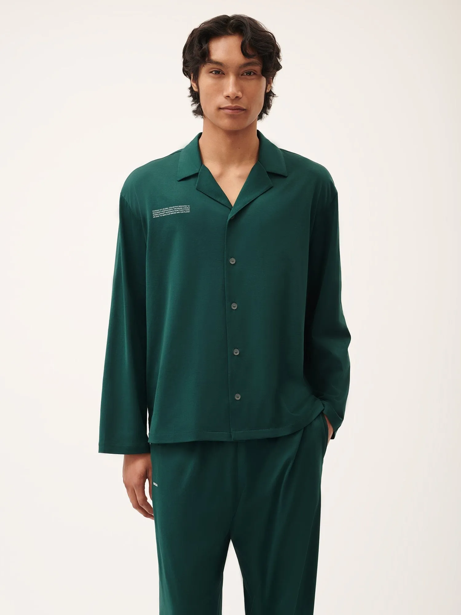 Mens 365 Lightweight Long Pyjama Set—foliage green
