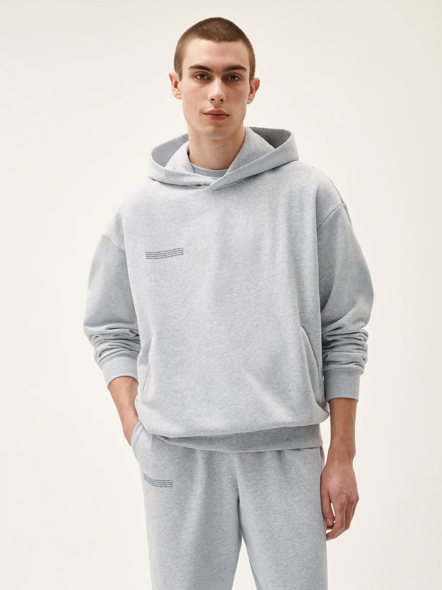 Mens 365 Midweight Hoodie—grey marl