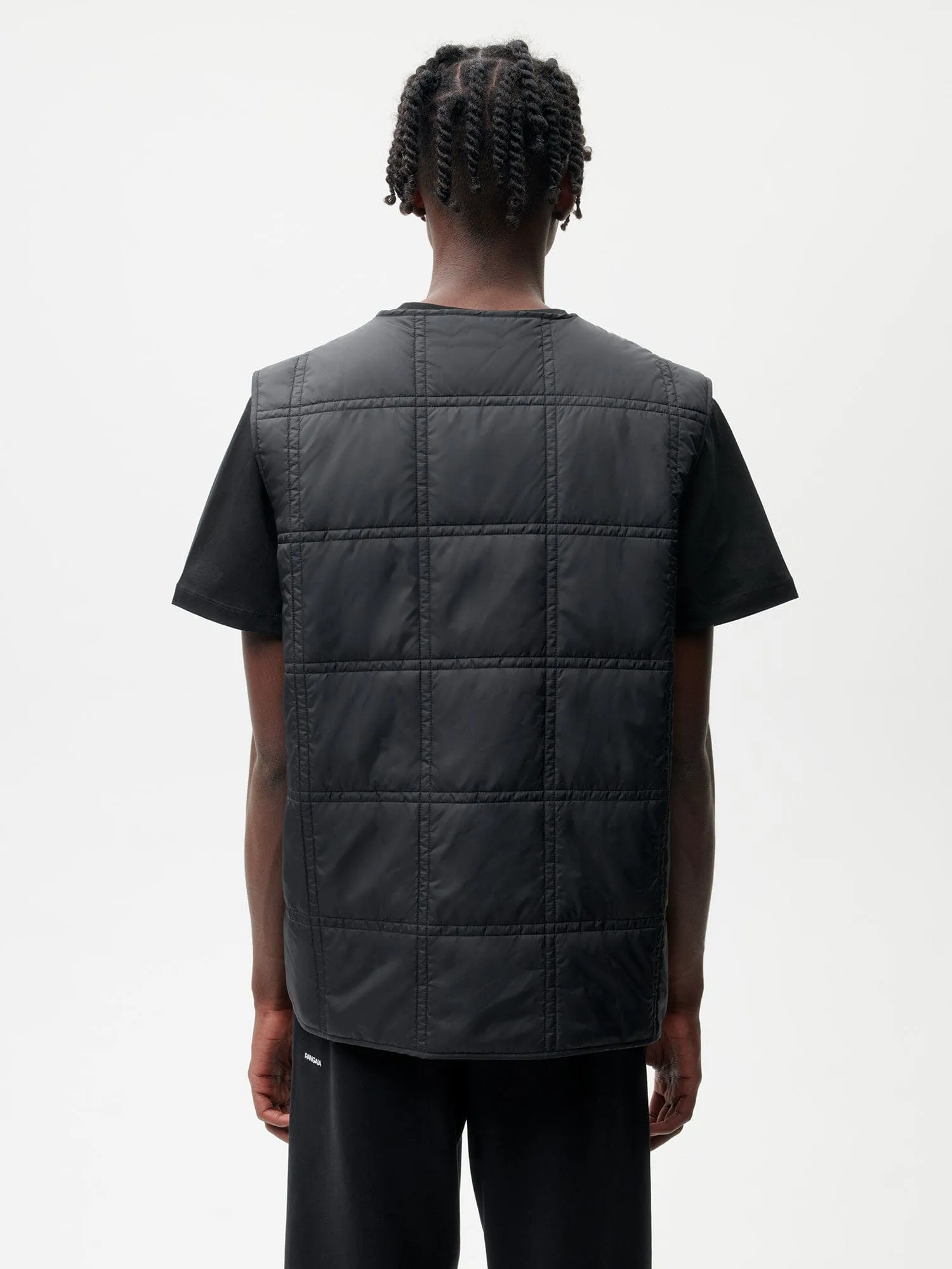 Mens Flower-Warmth Quilted Gilet—black
