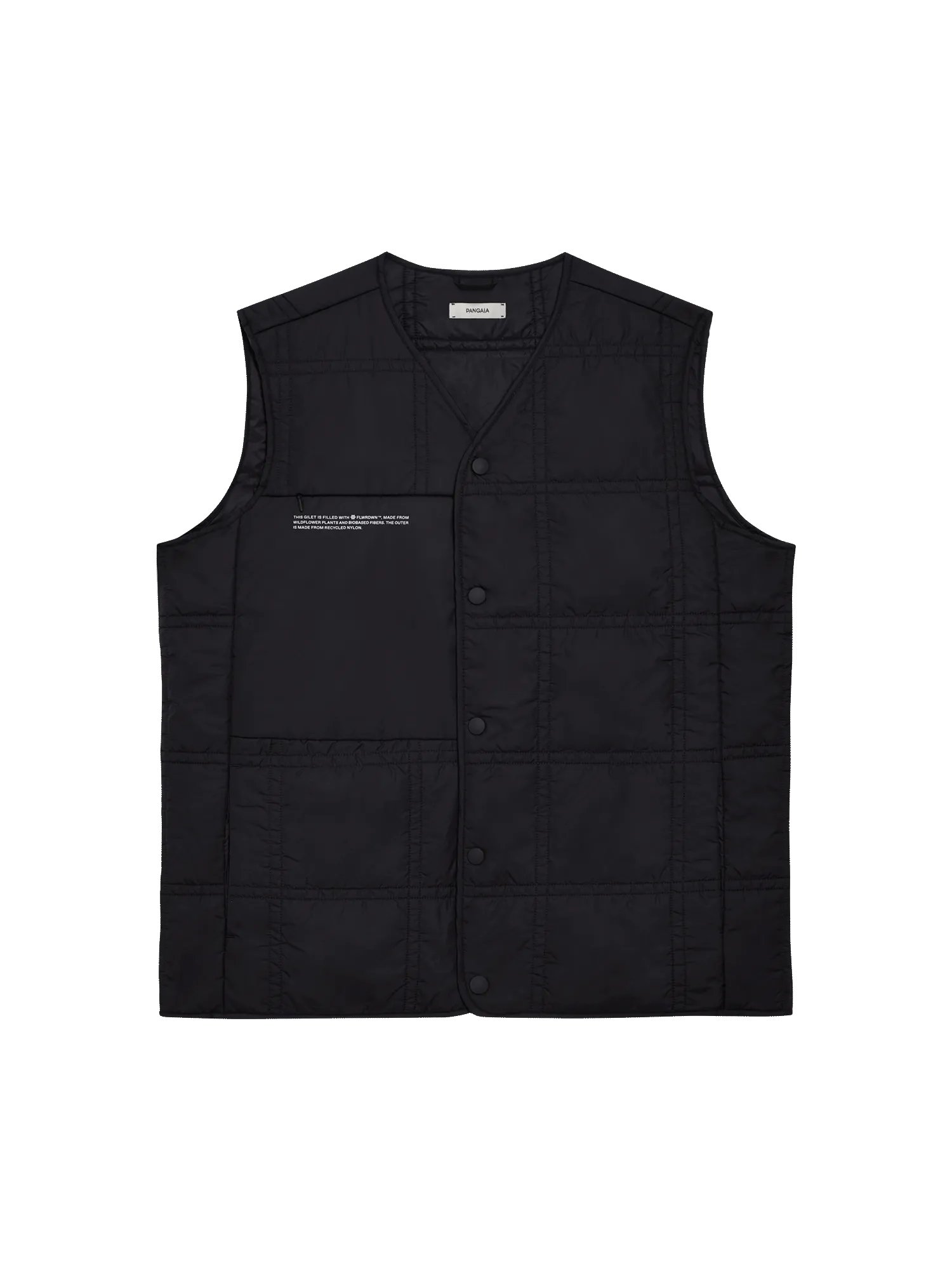 Mens Flower-Warmth Quilted Gilet—black
