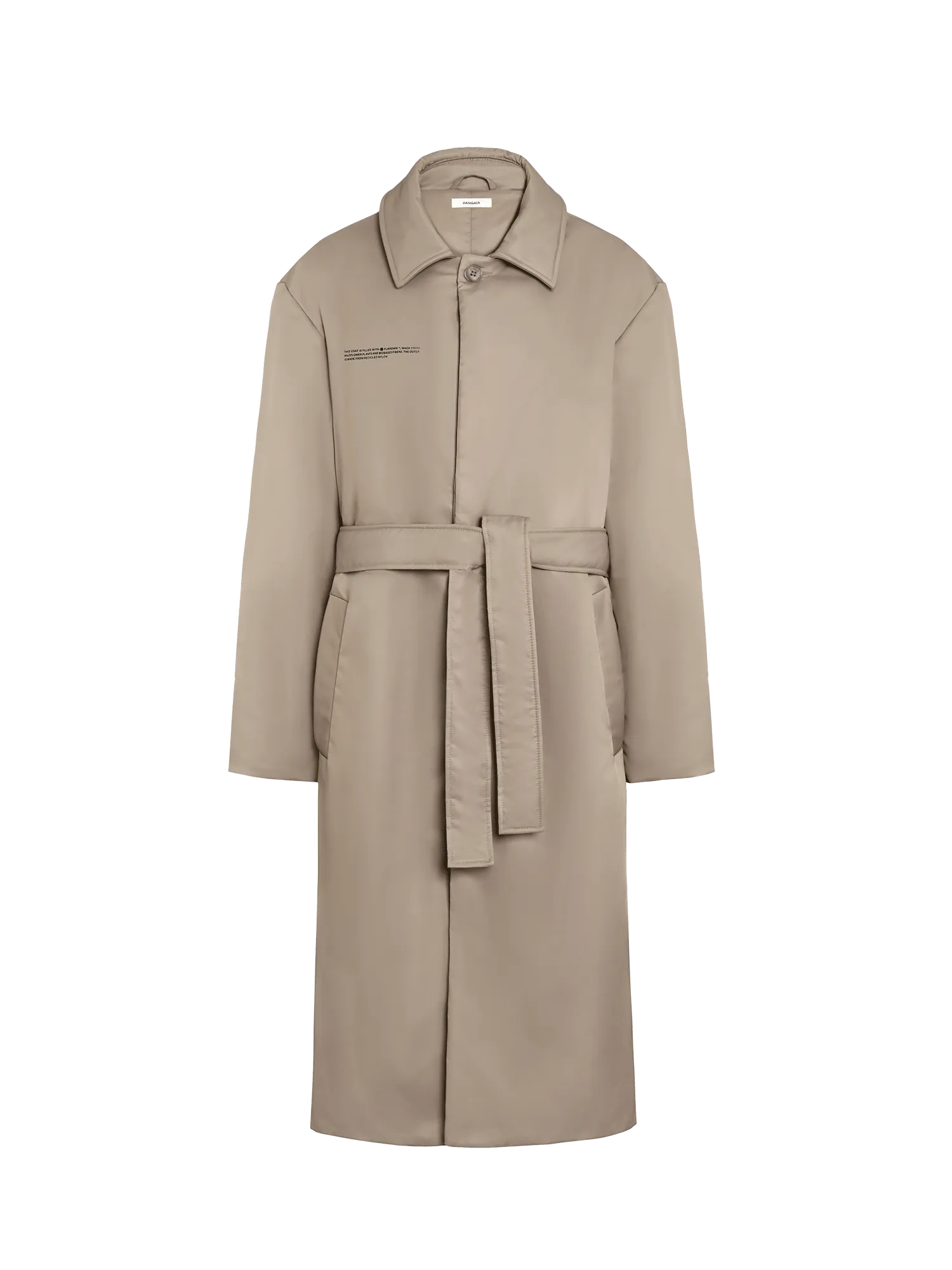 Mens Flower-Warmth Trench Coat—taupe