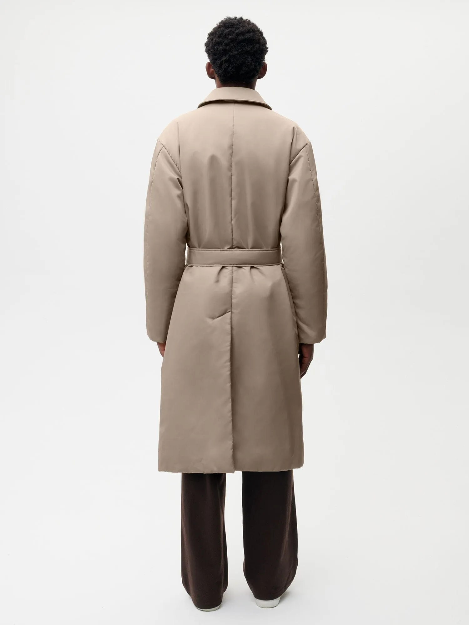 Mens Flower-Warmth Trench Coat—taupe