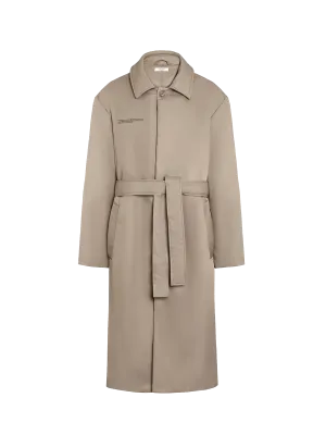 Mens Flower-Warmth Trench Coat—taupe