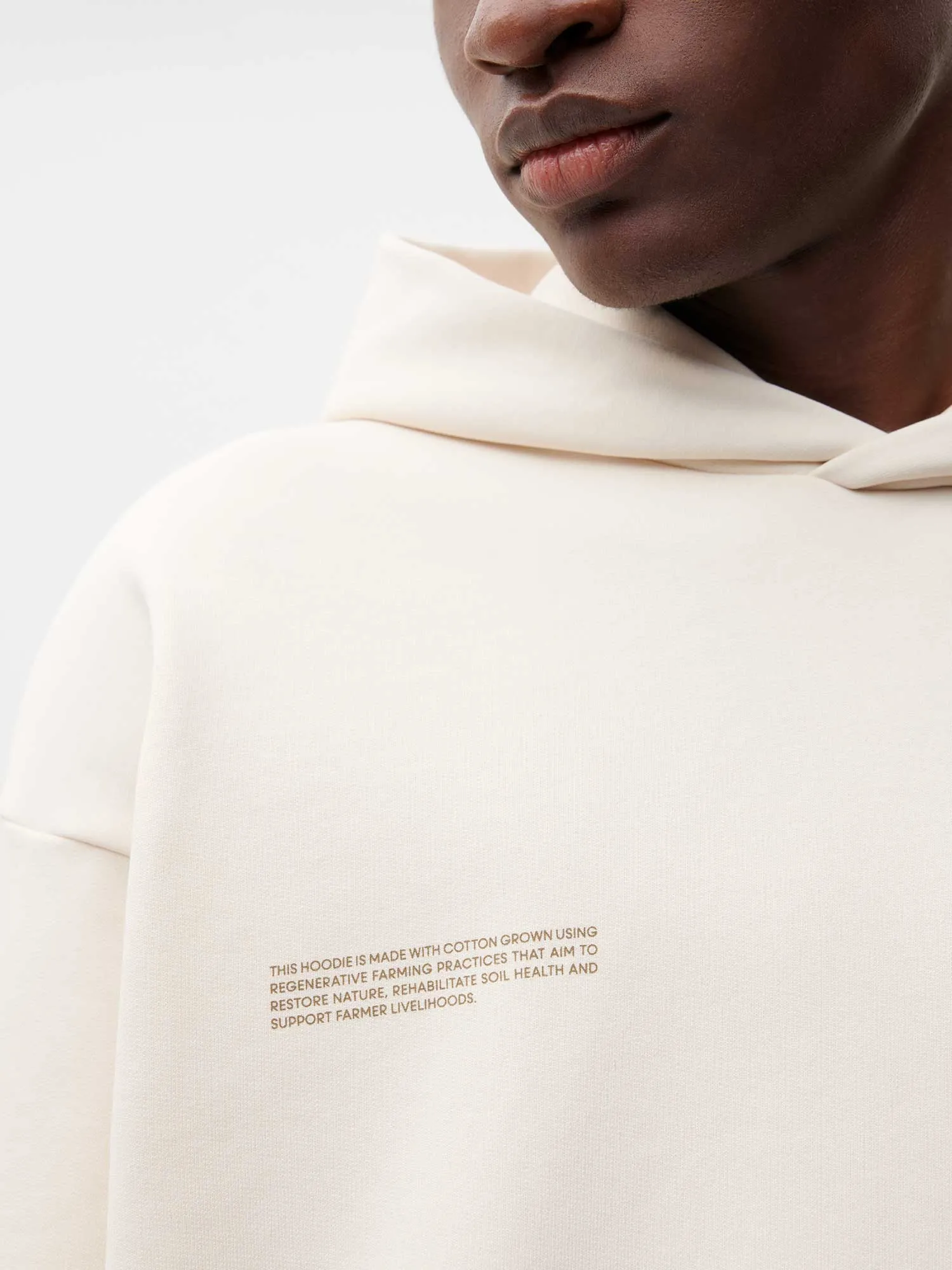 Mens In Conversion Cotton Hoodie—cotton white