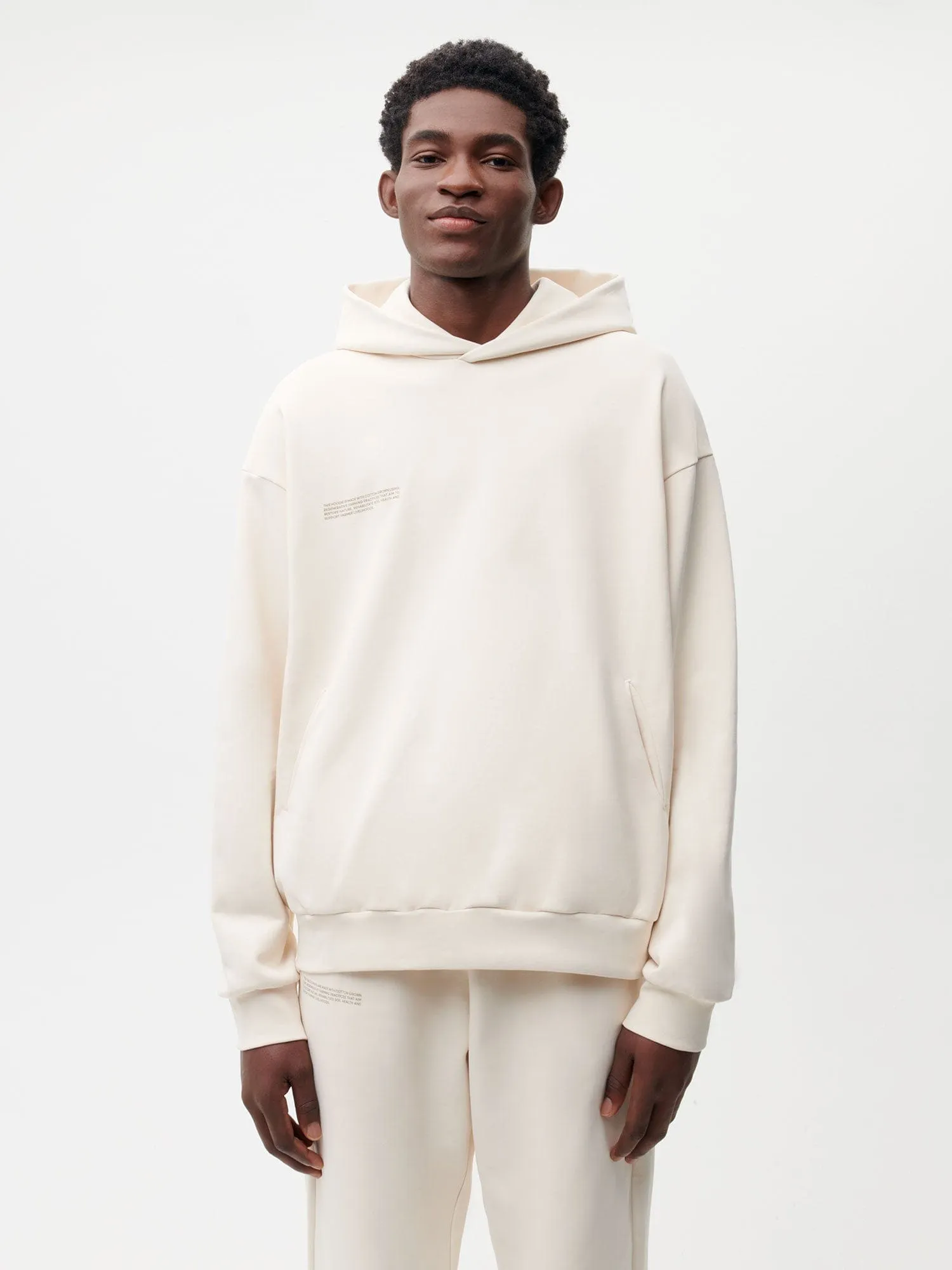 Mens In Conversion Cotton Hoodie—cotton white