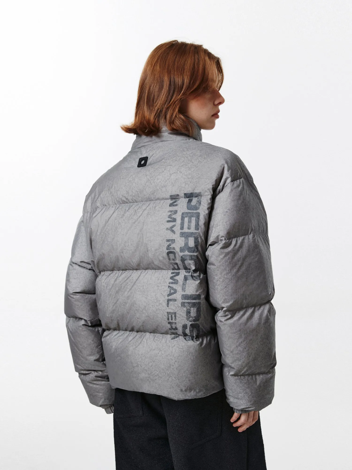 PCLP Tie-Dye Slogan Down Jacket