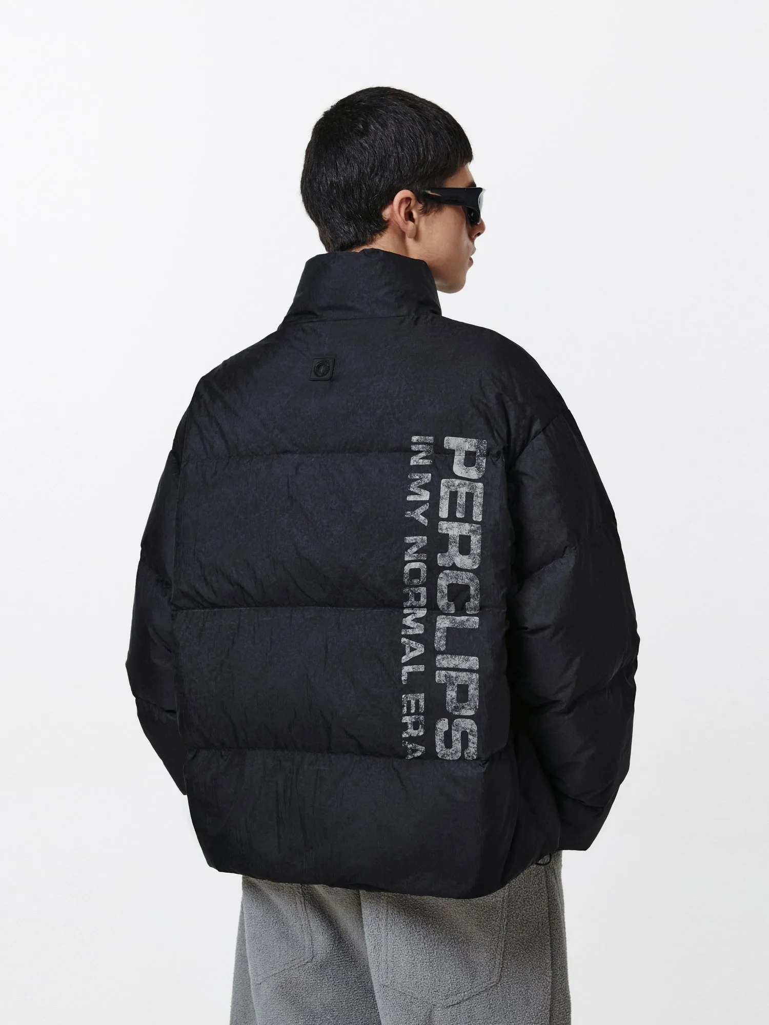 PCLP Tie-Dye Slogan Down Jacket