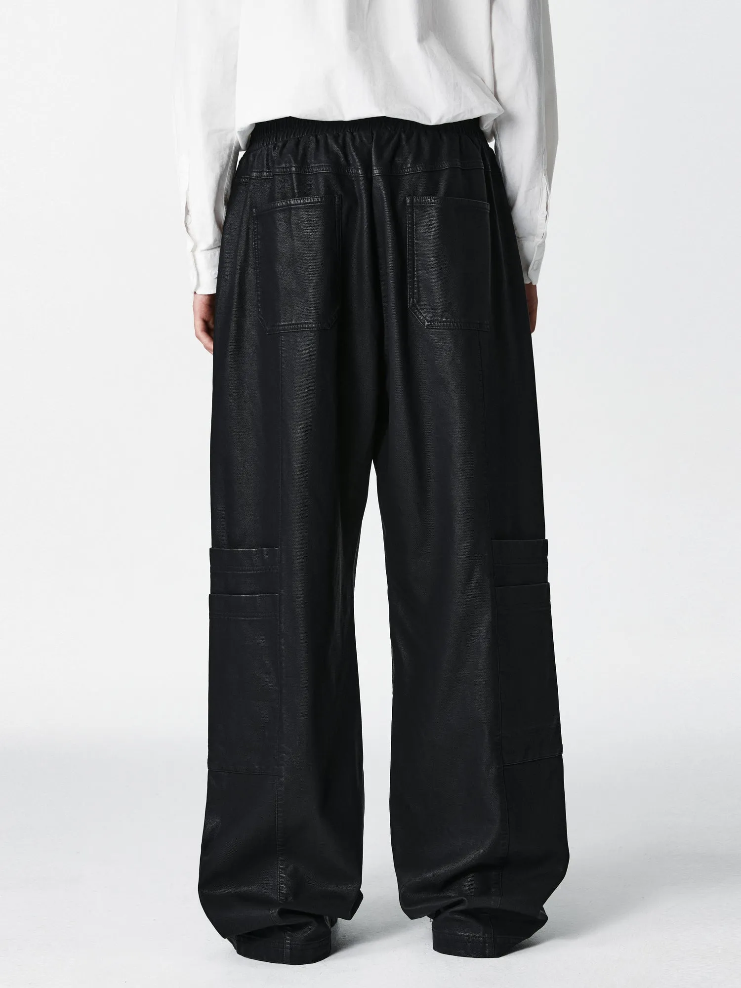 PCLP Wide-Leg Leather Pants With Large Pockets