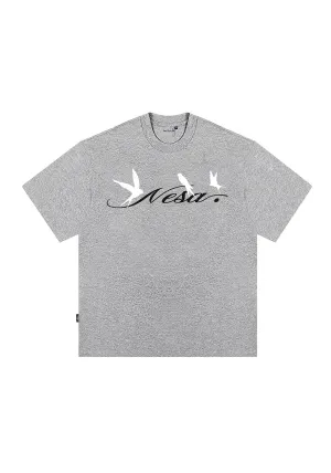 Printed Swallow Short Sleeve T-Shirt