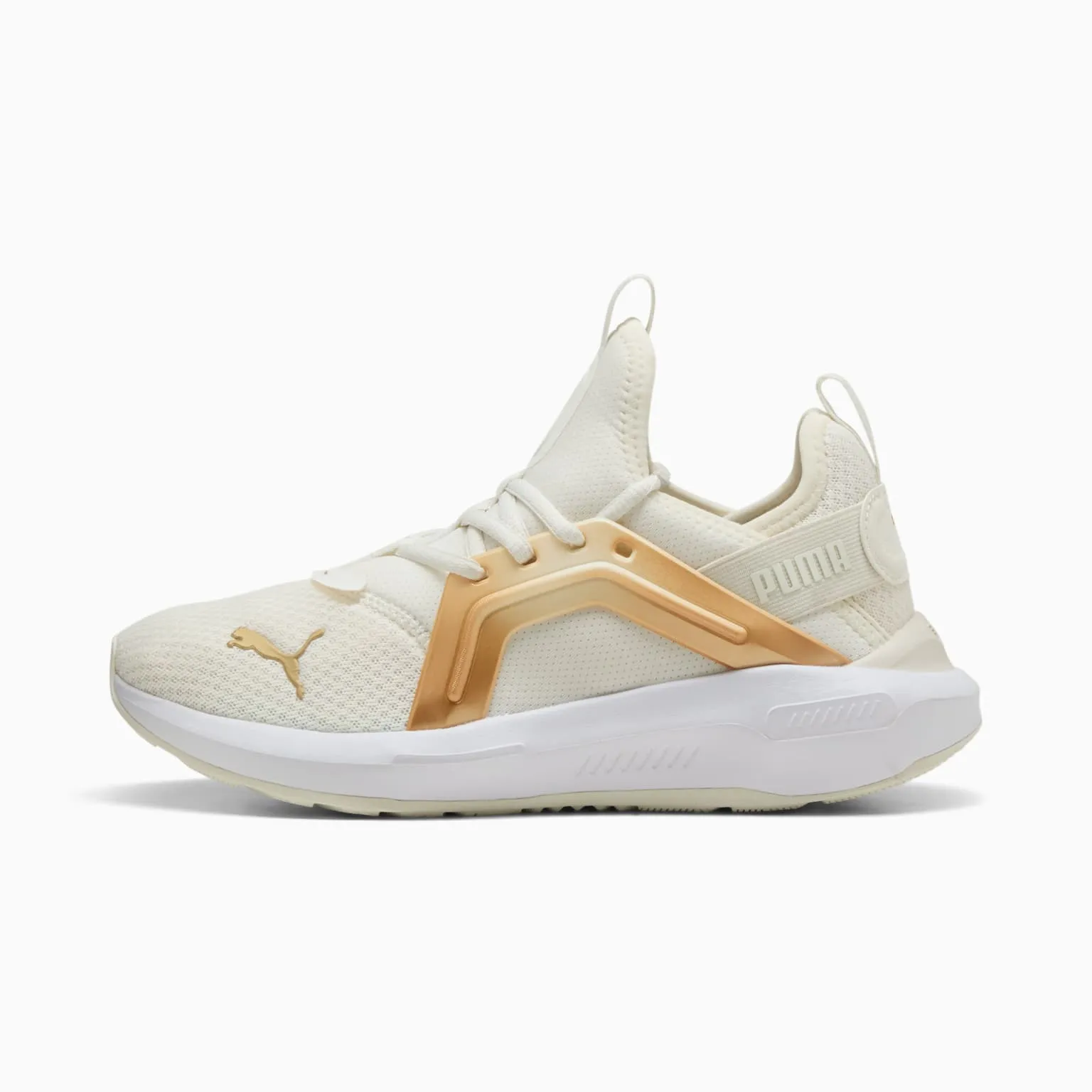 PUMA WOMEN'S ENZO WHITE/GOLD RUNNING SHOES