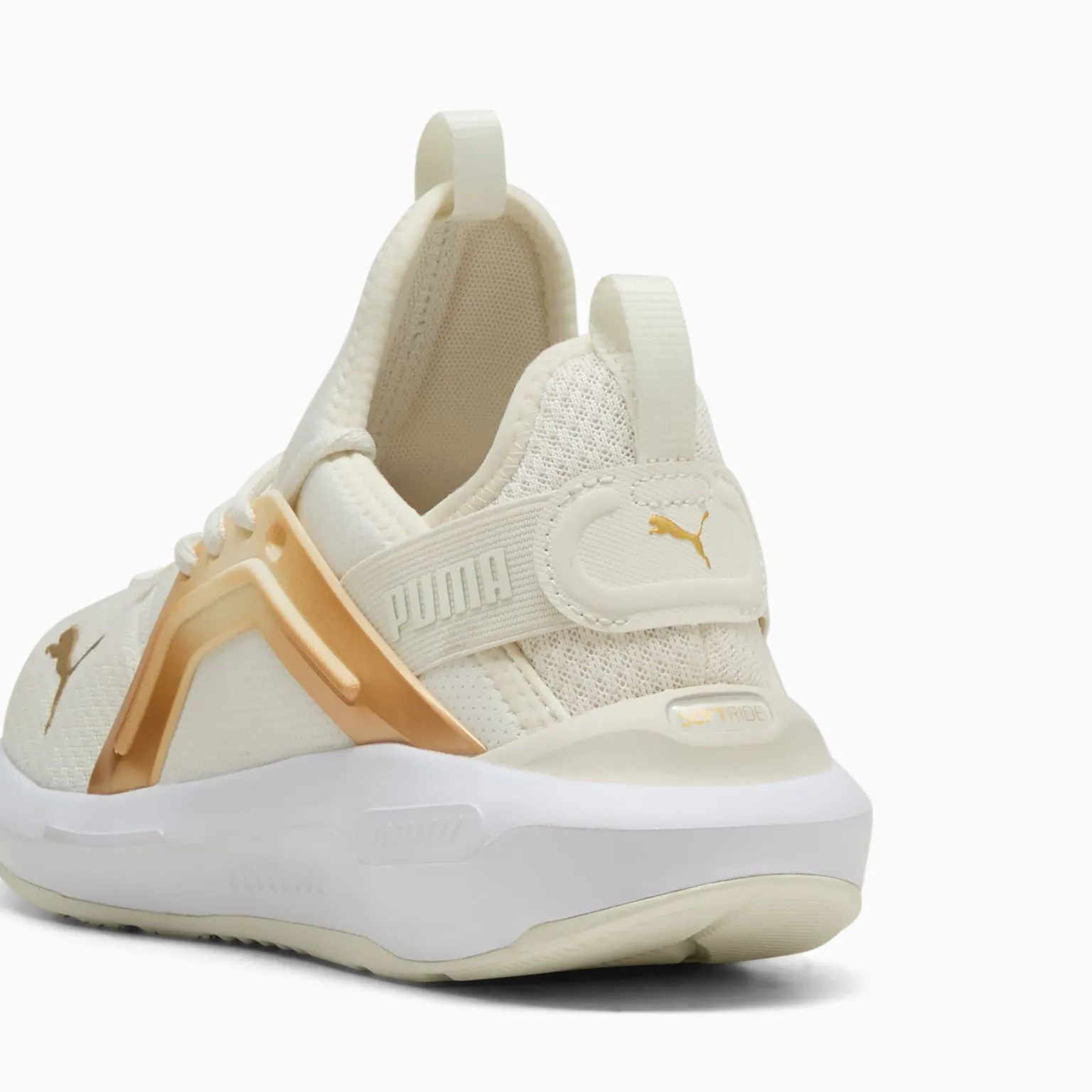 PUMA WOMEN'S ENZO WHITE/GOLD RUNNING SHOES