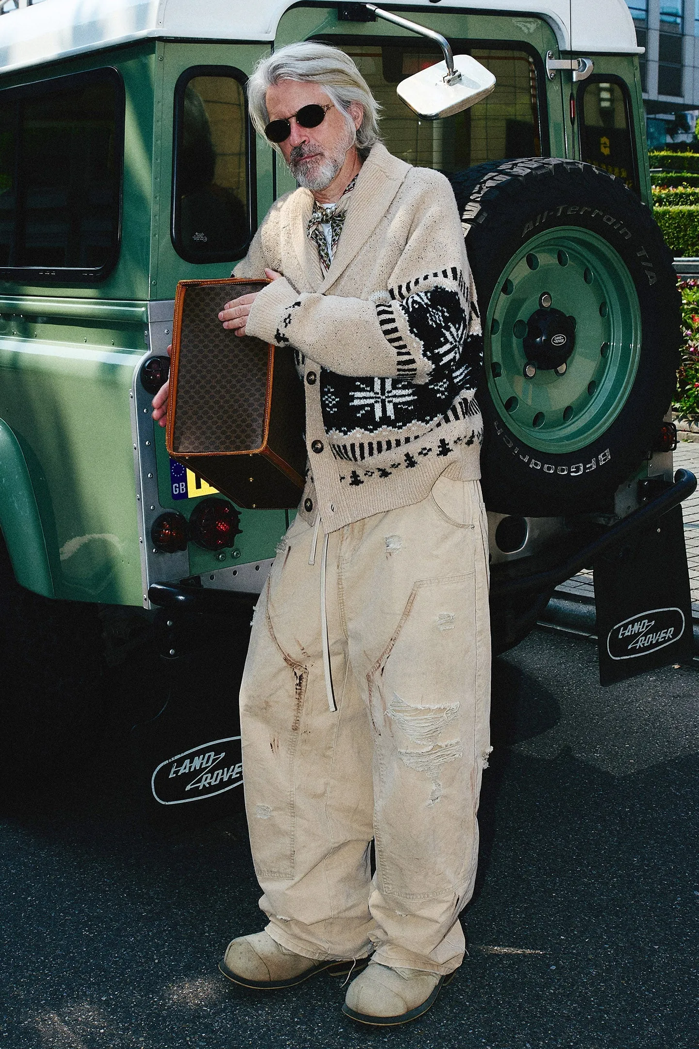 Retro Dirty Wash Hole-Embellished Overalls
