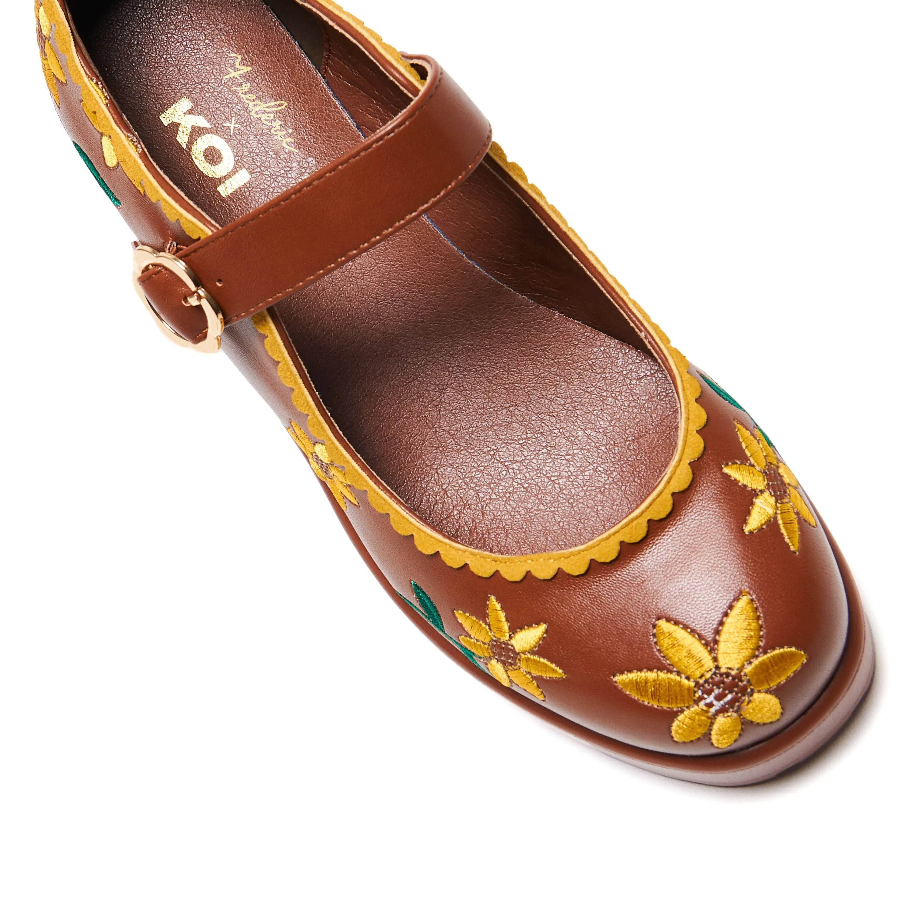 Tira Brown Mary Janes ‘Sunflower Edition'