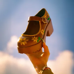 Tira Brown Mary Janes ‘Sunflower Edition'