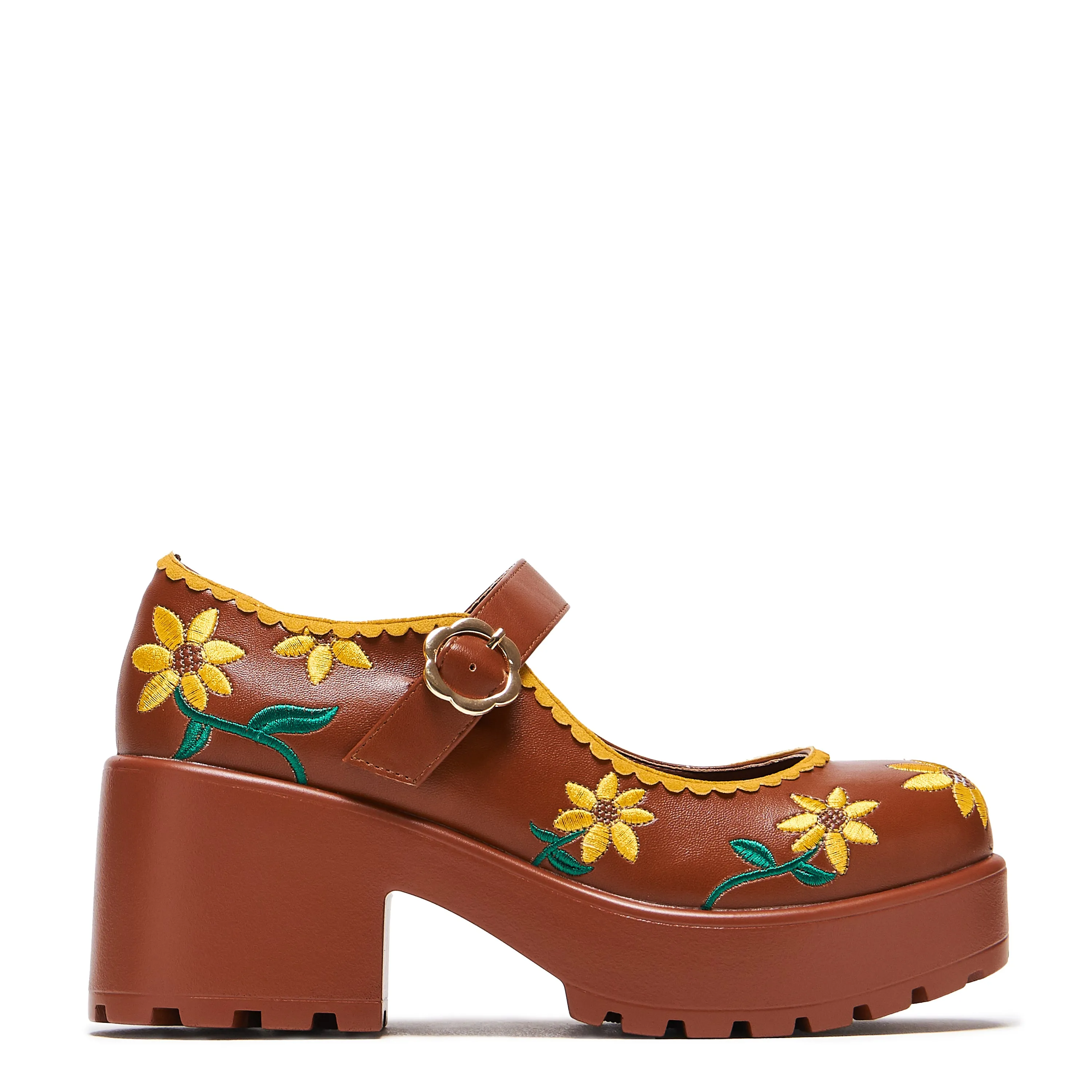 Tira Brown Mary Janes ‘Sunflower Edition'