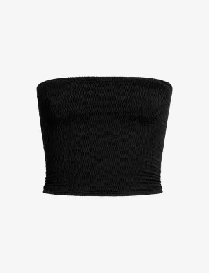 Tube Knit Tube Top Black