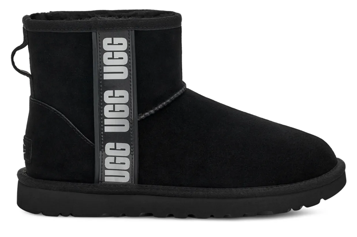 Ugg Womens Classic Mini Side Logo II "Black"