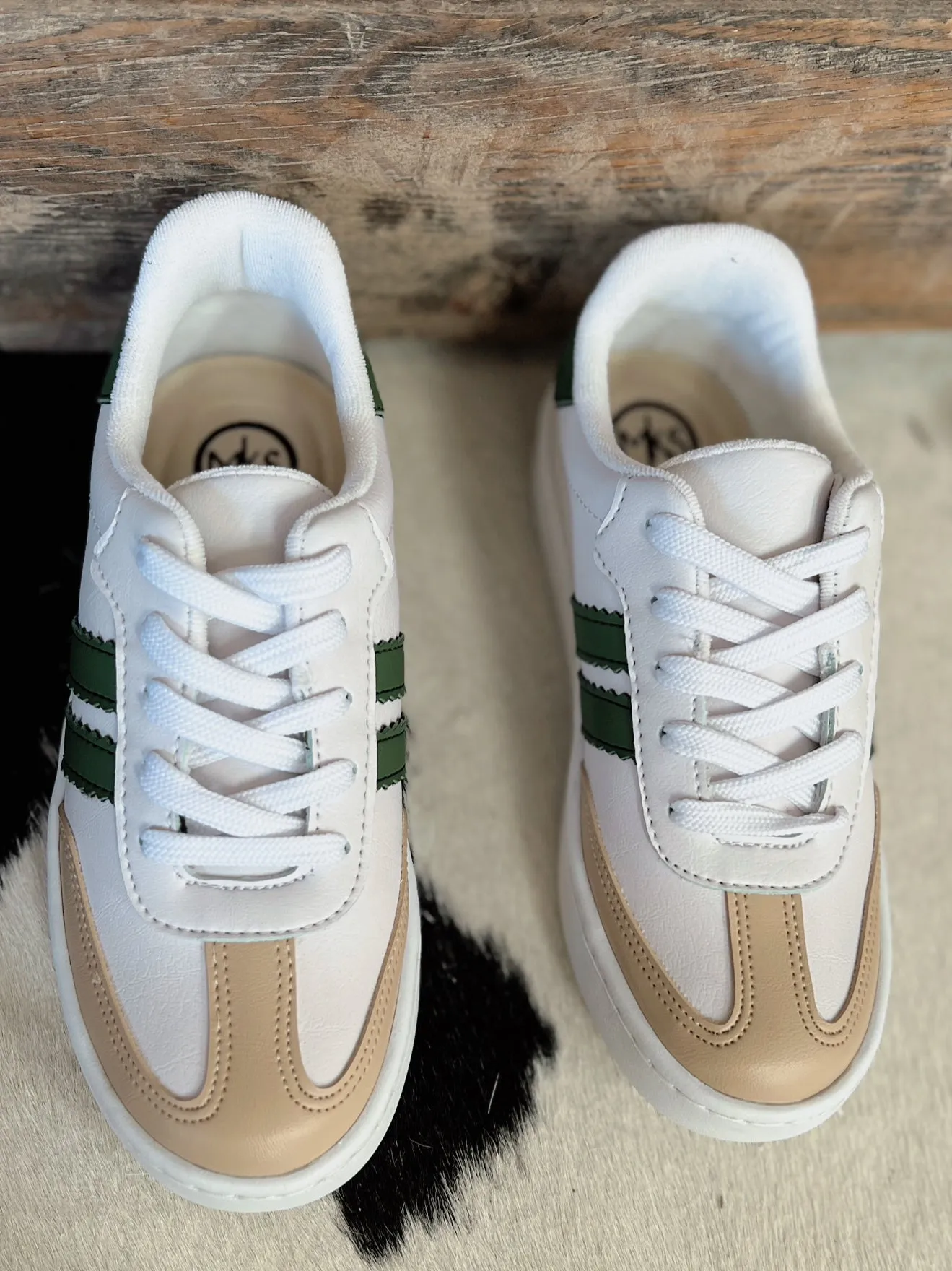 Women's Double Stripe Green Sneakers*