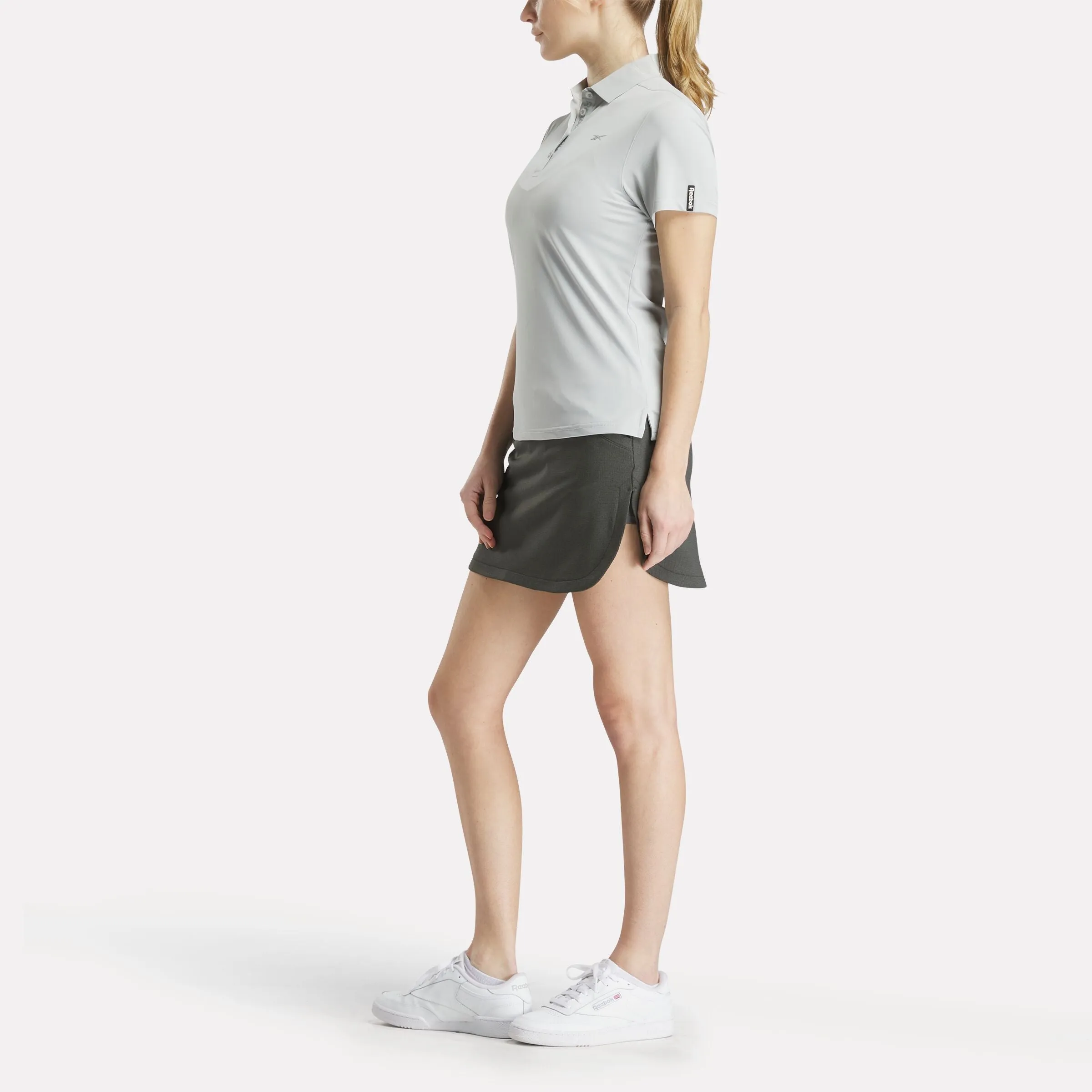 Women's Short Sleeve Stretch Pique Placket Polo Shirt