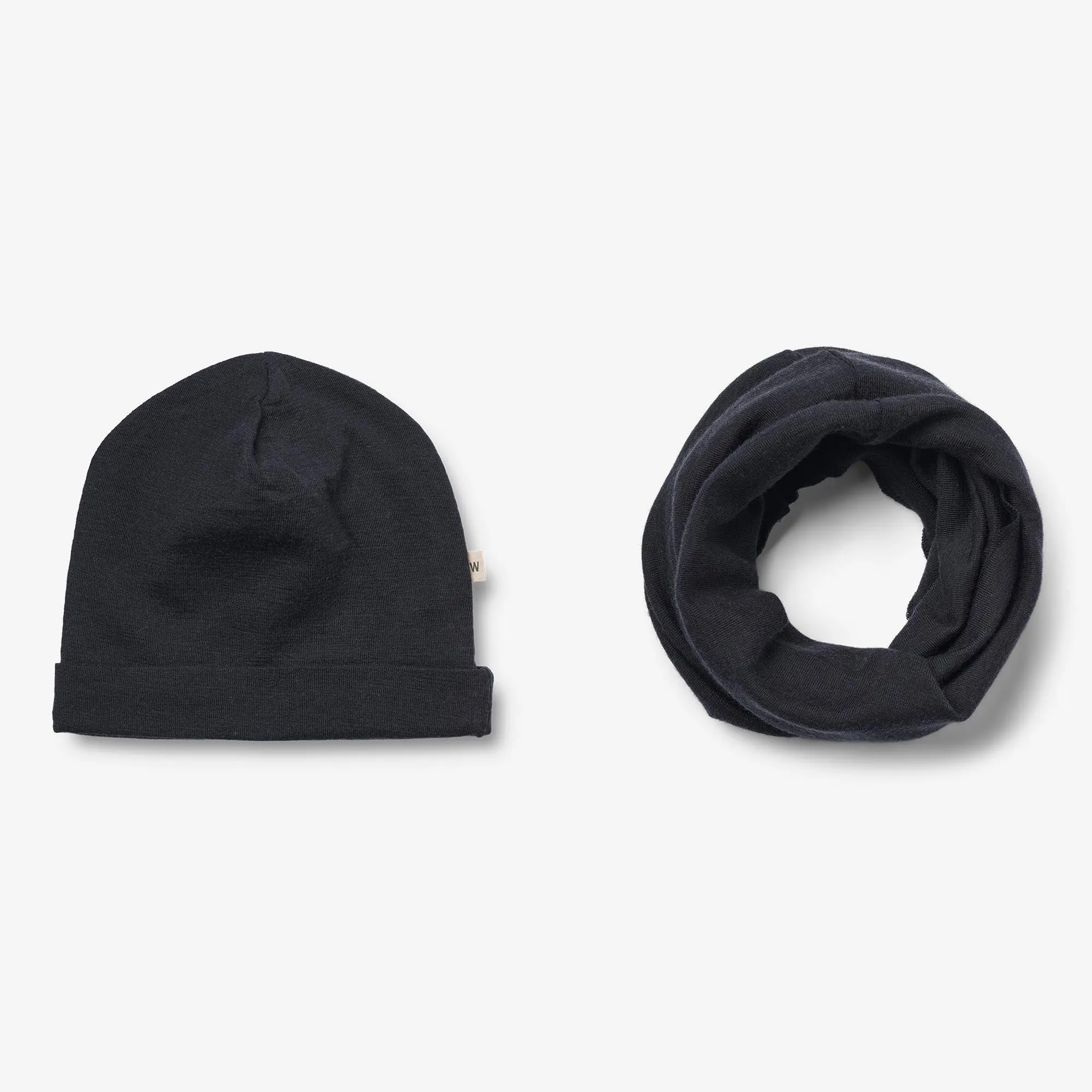 Wool Hat & Neckwarmer Arta - navy
