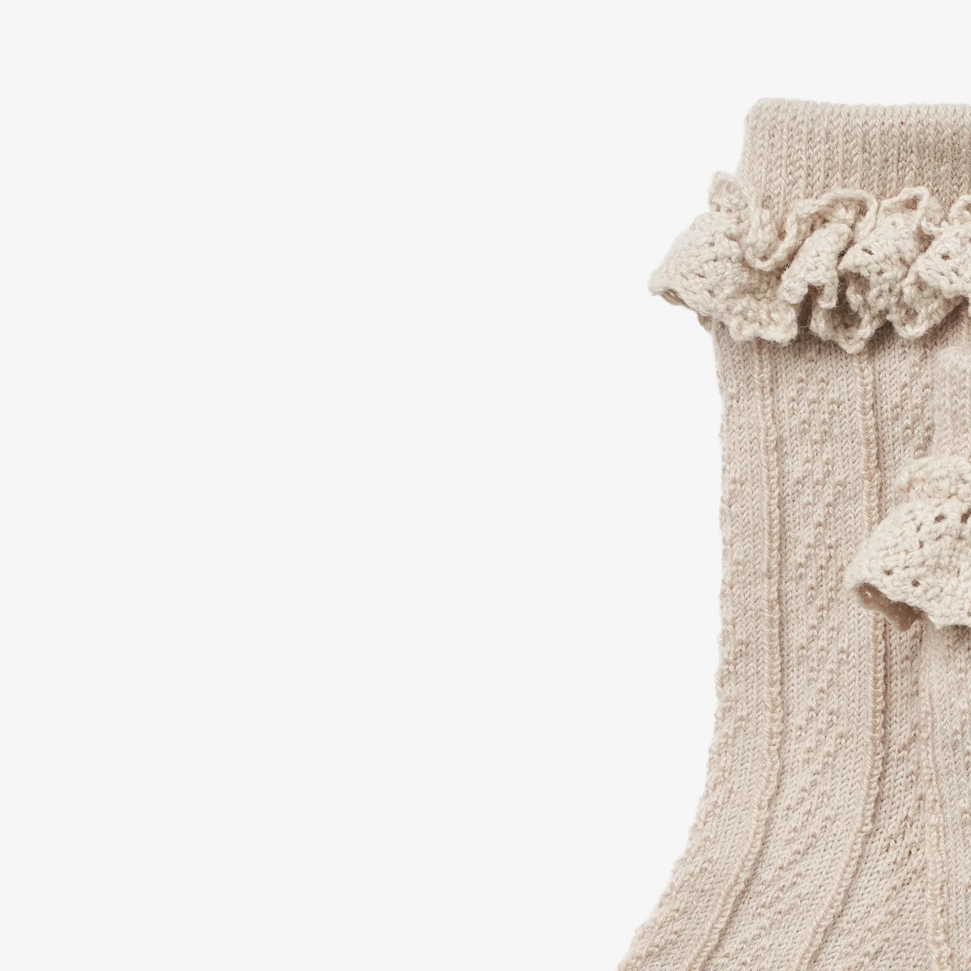 Wool Lace Socks Nora - offwhite