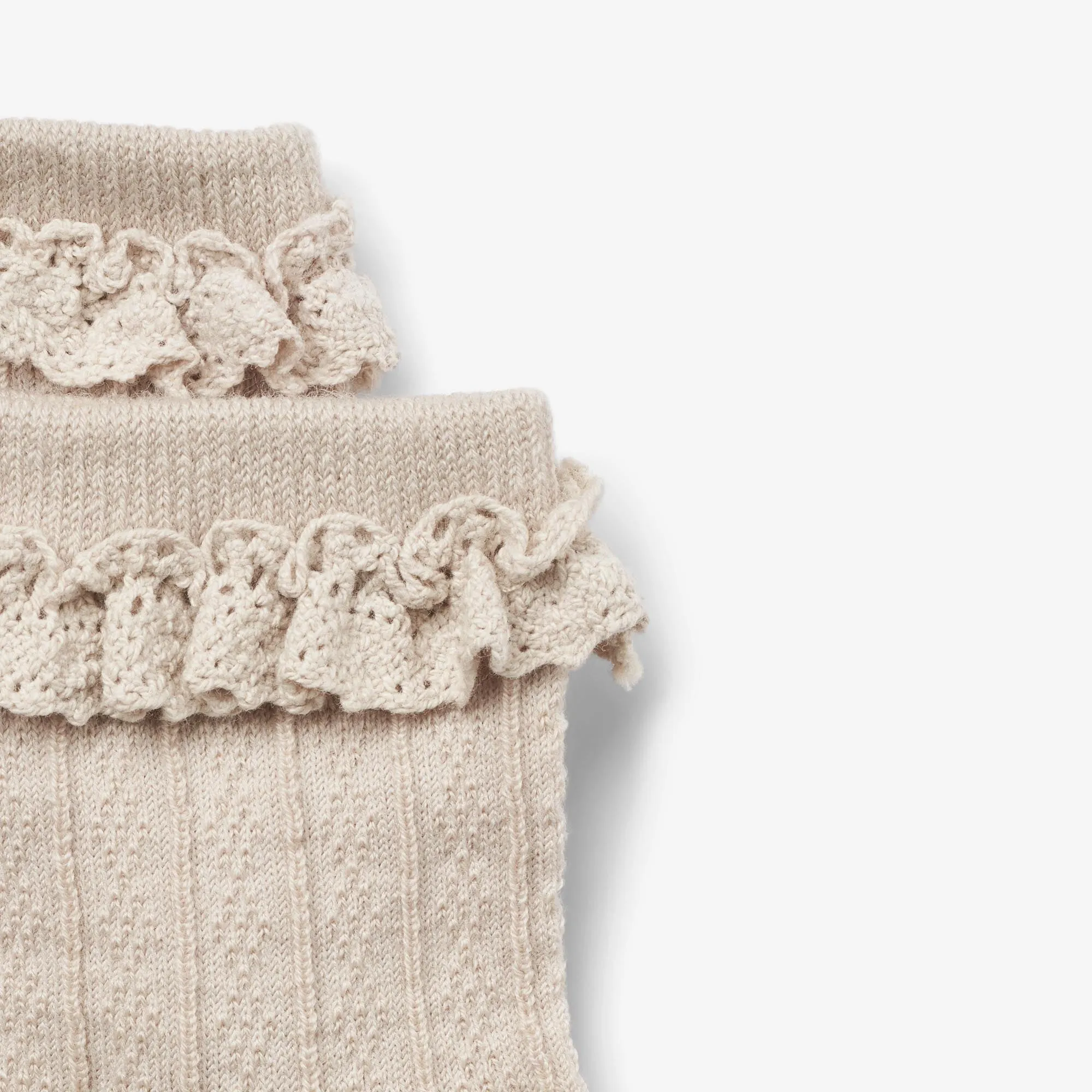 Wool Lace Socks Nora - offwhite