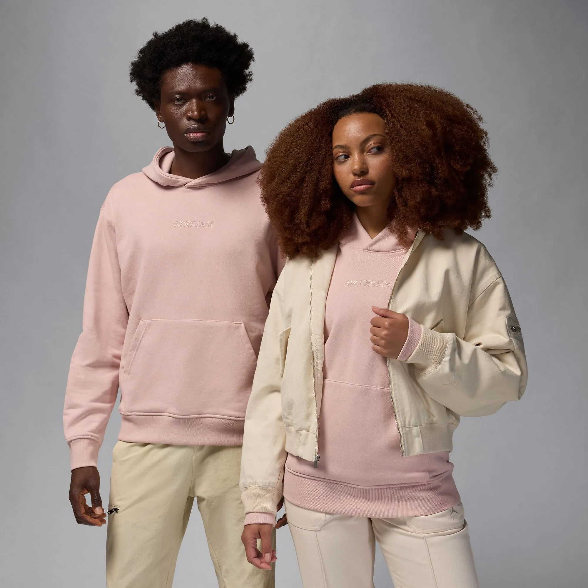 WORDMARK FLEECE PULLOVER HOODIE PINK OXFORD